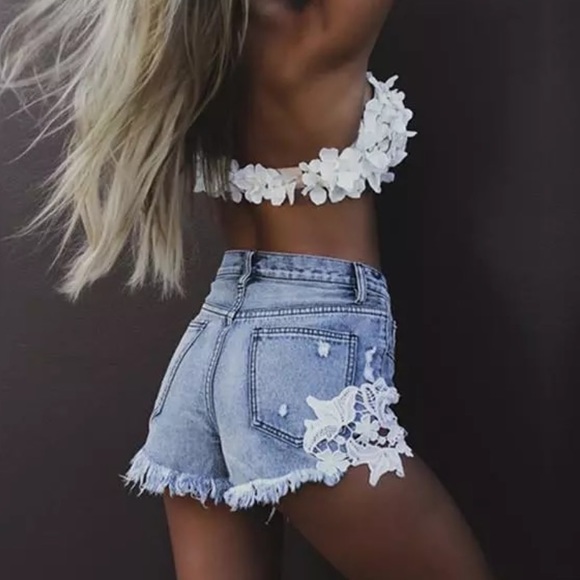 Distressed Denim Shorts - Picture 2 of 8